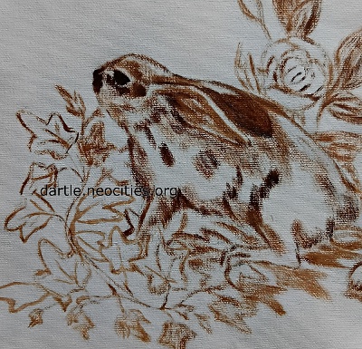 cartoon underpainting if a rabbit