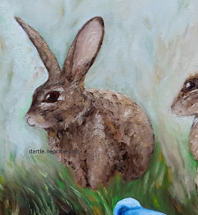 oil painting of a rabbit