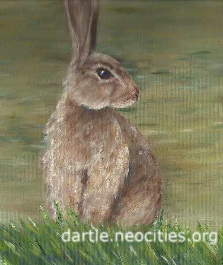 oil painting of a rabbit