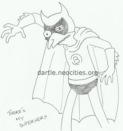 fineliner drawing of mr. Burns as fruitbatman