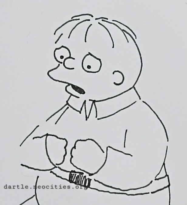 fineliner drawing of ralph wiggum
